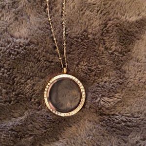 Locket necklace with charms